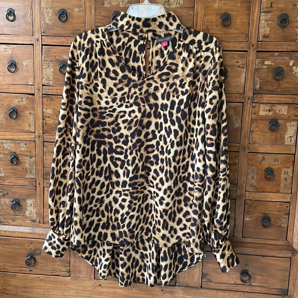 Cheetah Dog Collar Neck Party Blouse